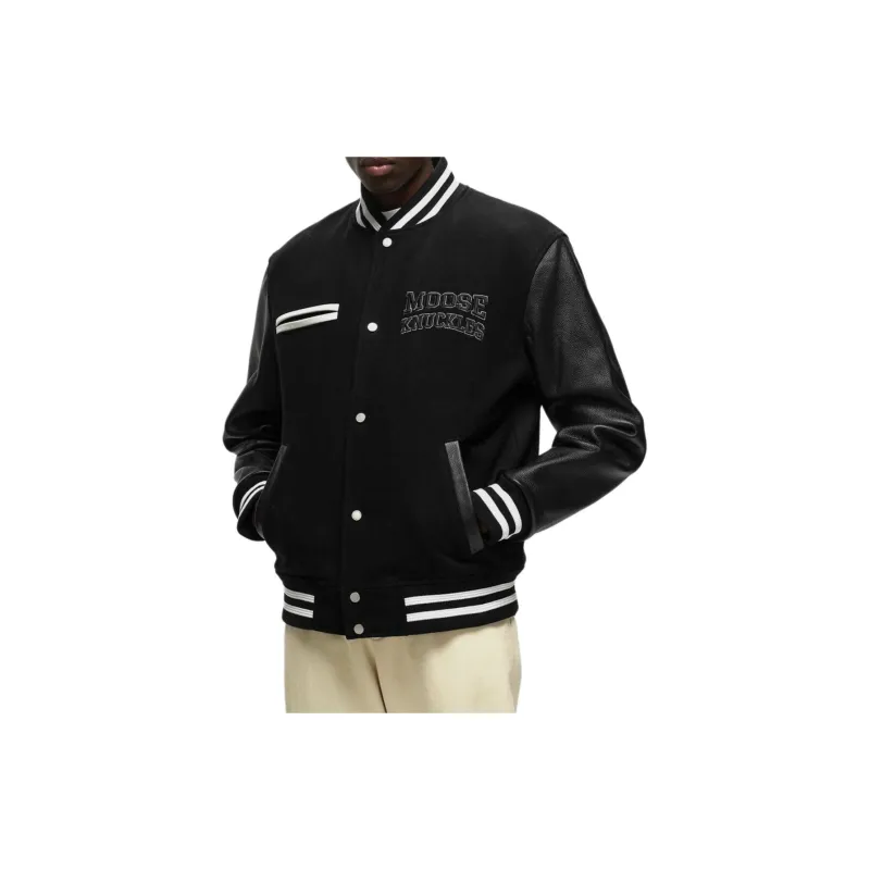Moose Knuckles Baseball Jerseys Men Black-2