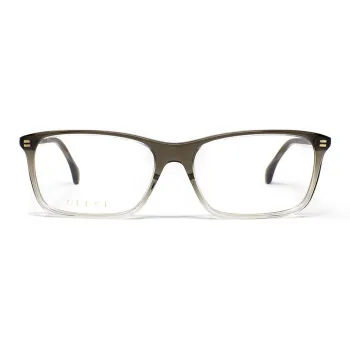 GUCCI Acetate Rectangular Eyeglass Frames Men's Gray Green