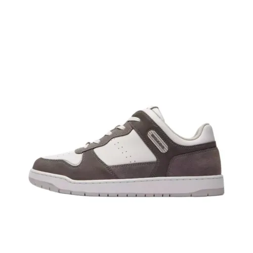 COACH C201 Low Top Skateboard Shoes Men's White Gray