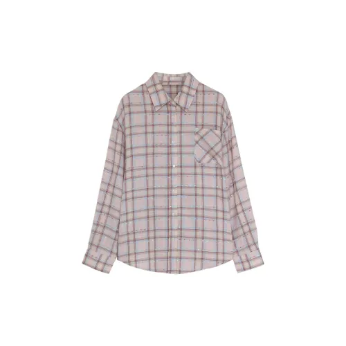 REAL EASY Shirts Women's Pink Check