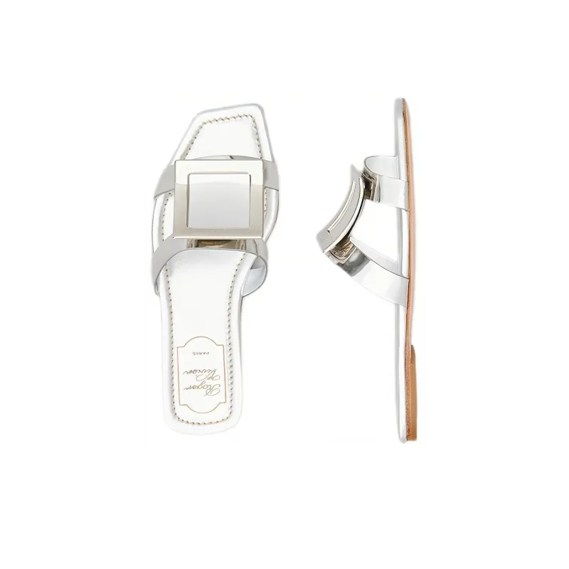 Roger Vivier Müller Slippers Women's Silver-4