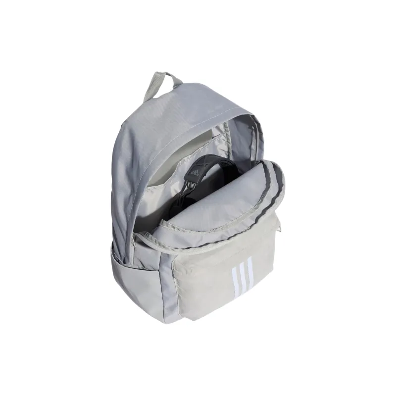 Adidas Recycled Polyester Material Backpack Regular Unisex Light Gray White-3
