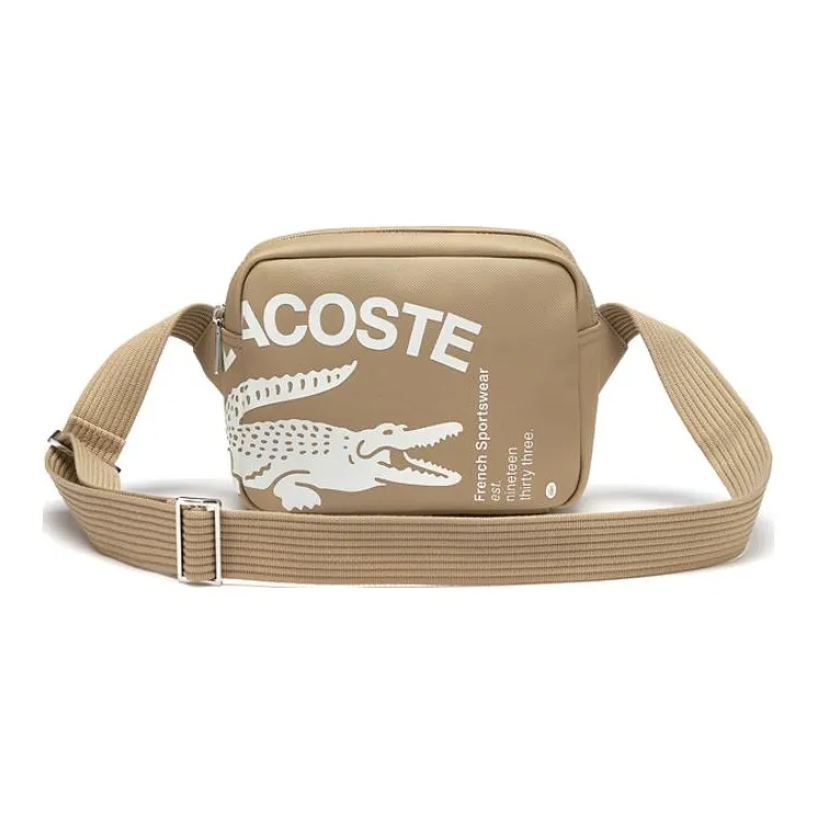 LACOSTE PVC Shoulder Bag Crossbody Bag Medium Size Men's Cassava-0