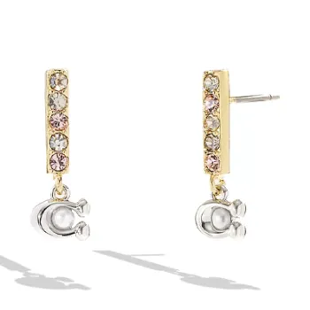 COACH Cubic Zirconia Earrings Women's Multicolor