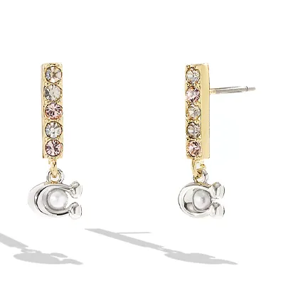 COACH Cubic Zirconia Earrings Women's Multicolor