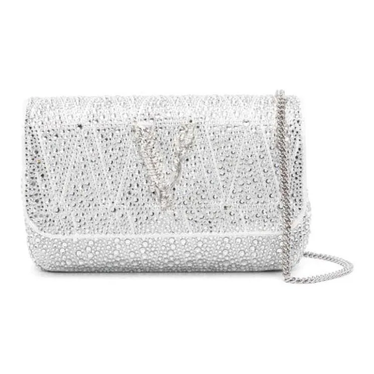VERSACE Virtus Rhinestone-embellished Shoulder Bag-0