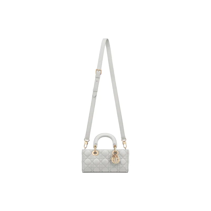DIOR Lady D Joy Lambskin Lady Dior Bag, Shoulder Bag, Crossbody Bag, Handbag Small Size Women's Mist Gray-1