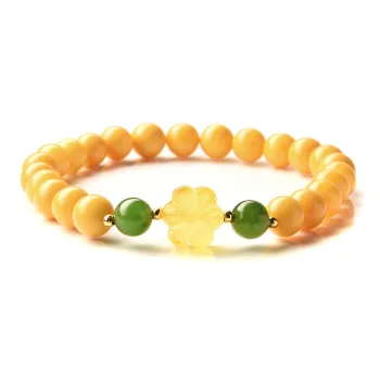 Abby's Wonderland Old Beeswax Hetian Turquoise Amber Jade Bracelets Women's