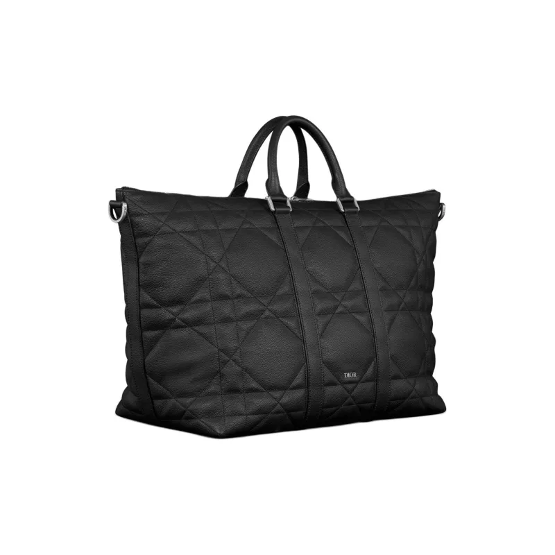 DIOR Maxicannage Calfskin Shoulder Bag, Crossbody Bag, Handbag Men's Black-2