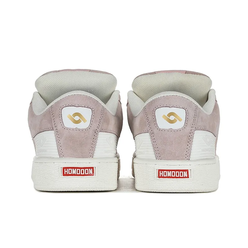 HOMDOON Anti Slip Wear Resistant Low Top Skateboard Shoes Women's Pink-3