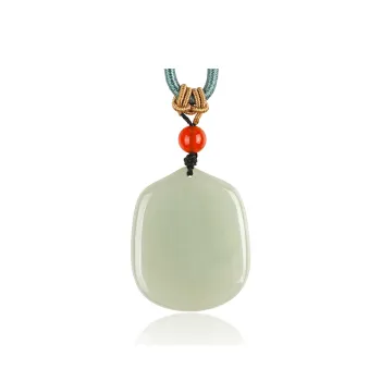TAMINA Hetian Jade Pendants Unisex Pale Greenish White Jade
