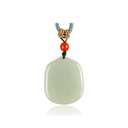 TAMINA Hetian Jade Pendants Unisex Pale Greenish-White Jade