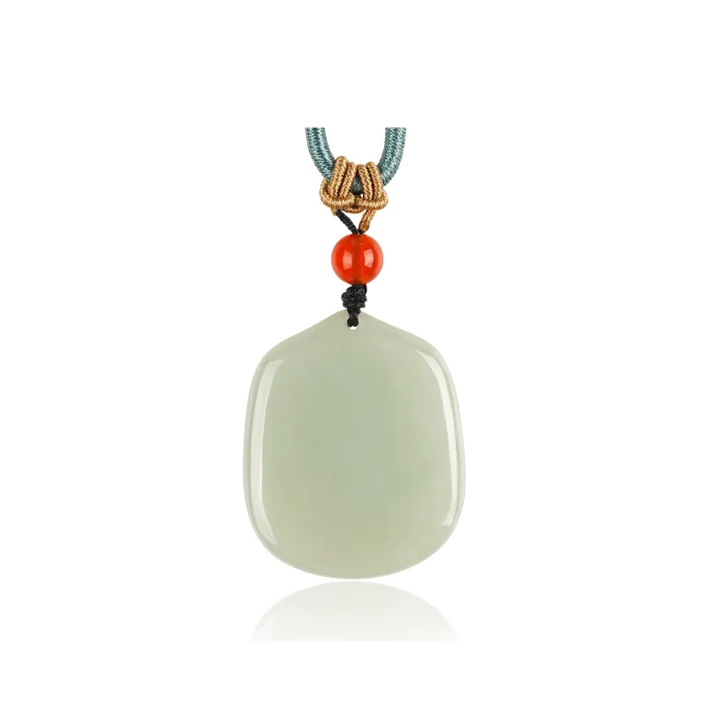 TAMINA Hetian Jade Pendants Unisex Pale Greenish White Jade-0