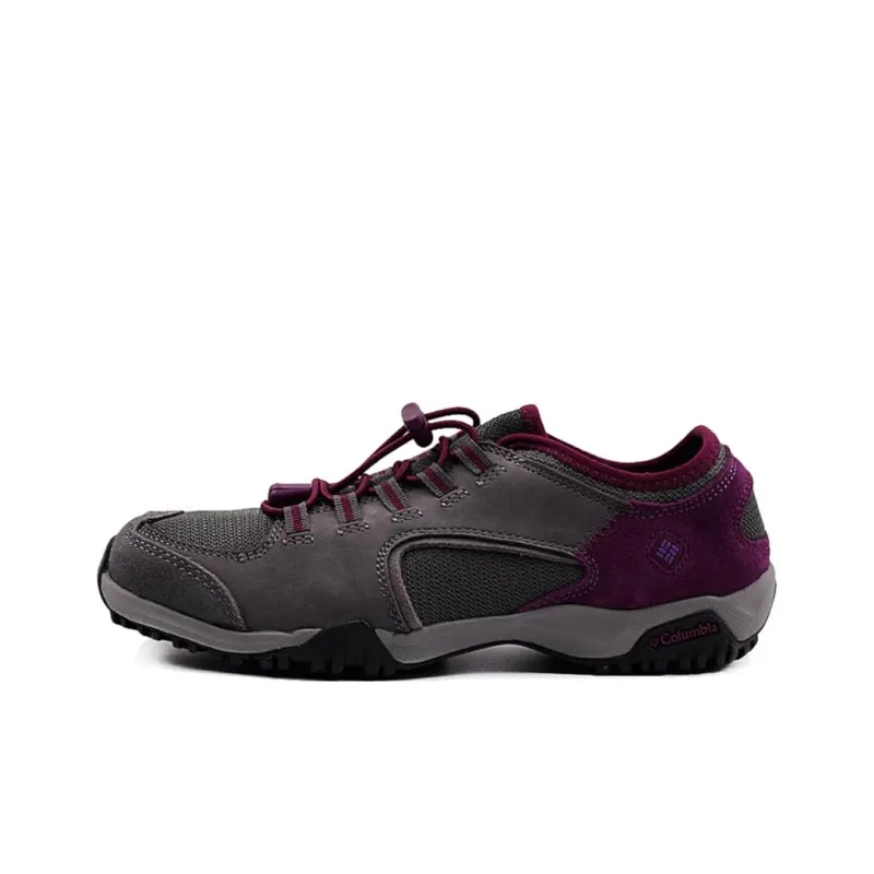 Columbia Anti Slip Wear Resistant Low Top Hiking Shoes Women's Gray Purple-0