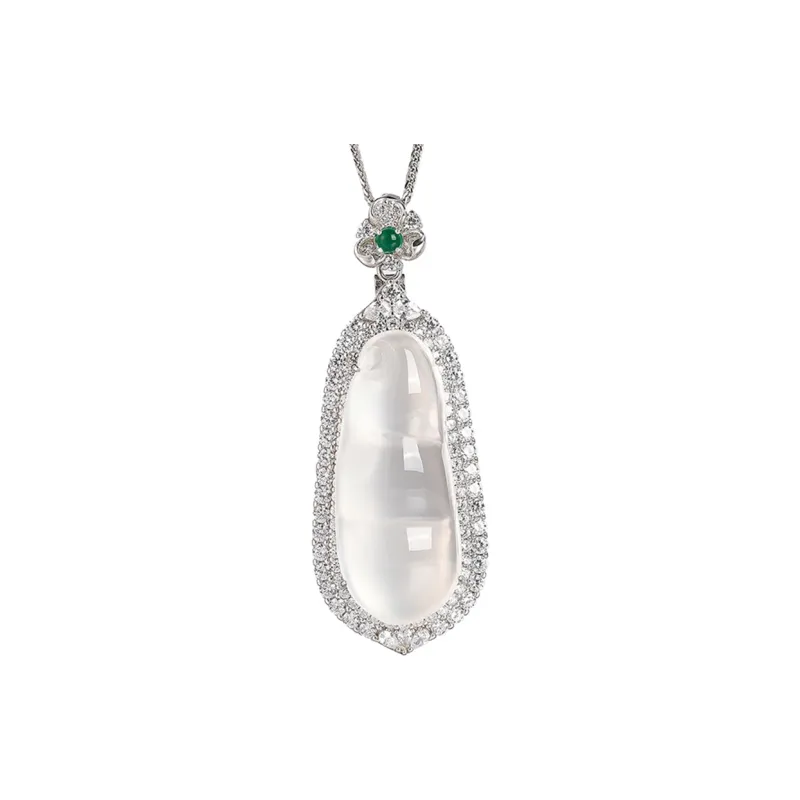 Cuiya Golden Building Chalcedony Jade Pendants Women's-7