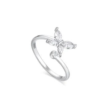 KADER S925 Silver Rings Women's Silver White