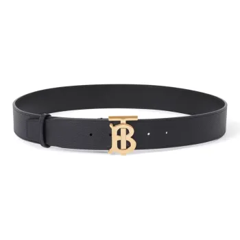 Burberry Cow Leather Belts Men's Black Width  4cm