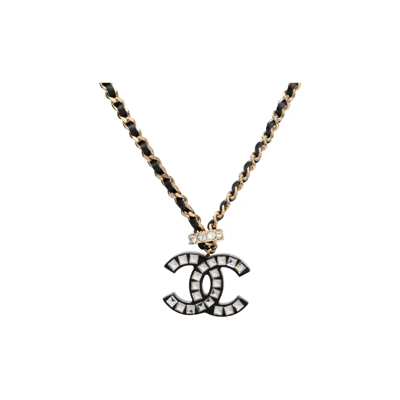 CHANEL Rhinestone Necklaces Women's Gold-1