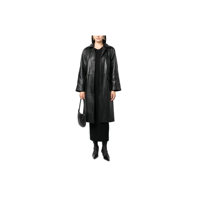 TOTEME Raglan sleeves Leather Coat-1
