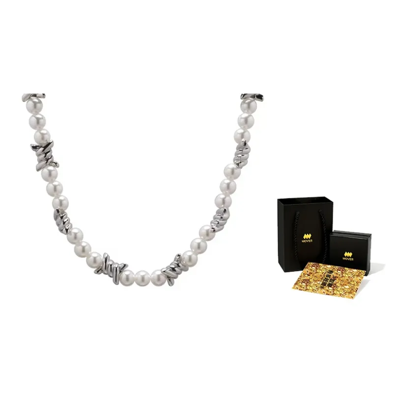 MOVER Necklaces Unisex Thorn Round Bead Patchwork Necklace-0