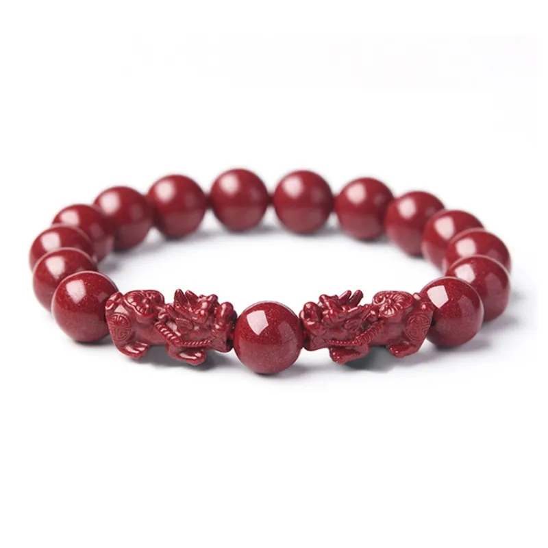 The Thousand Seals Family Reconstructed Cinnabar Jade Bracelets Unisex-3