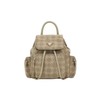 GUESS Fabric Backpack Large Size Women's Beige Brown