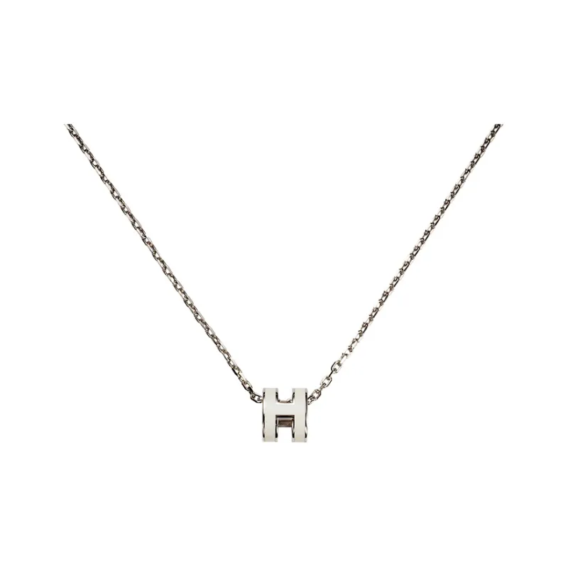 HERMES Mini Pop H Pendant Palladium tone-0