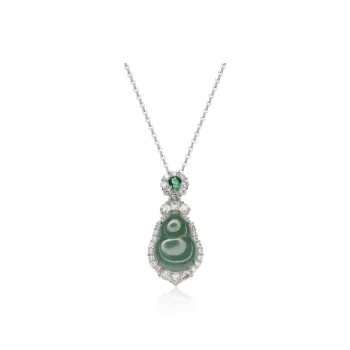 Best Wishes Bean Type Jadeite Necklaces Unisex