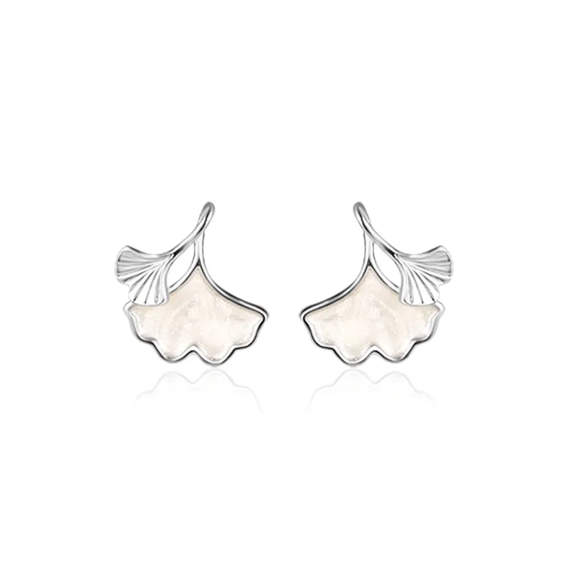 999 Fine Silver Sterling Silver Mother Of Pearl Accessory Fashion Stud Earrings Women's-0