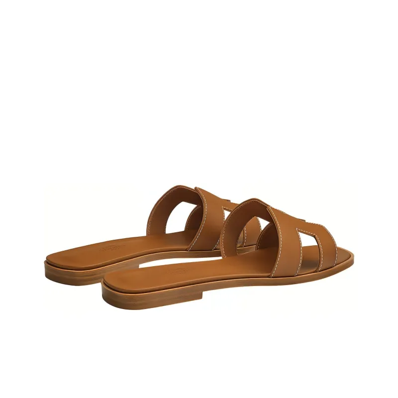 HERMES Oran Sandals Brown Women's-3