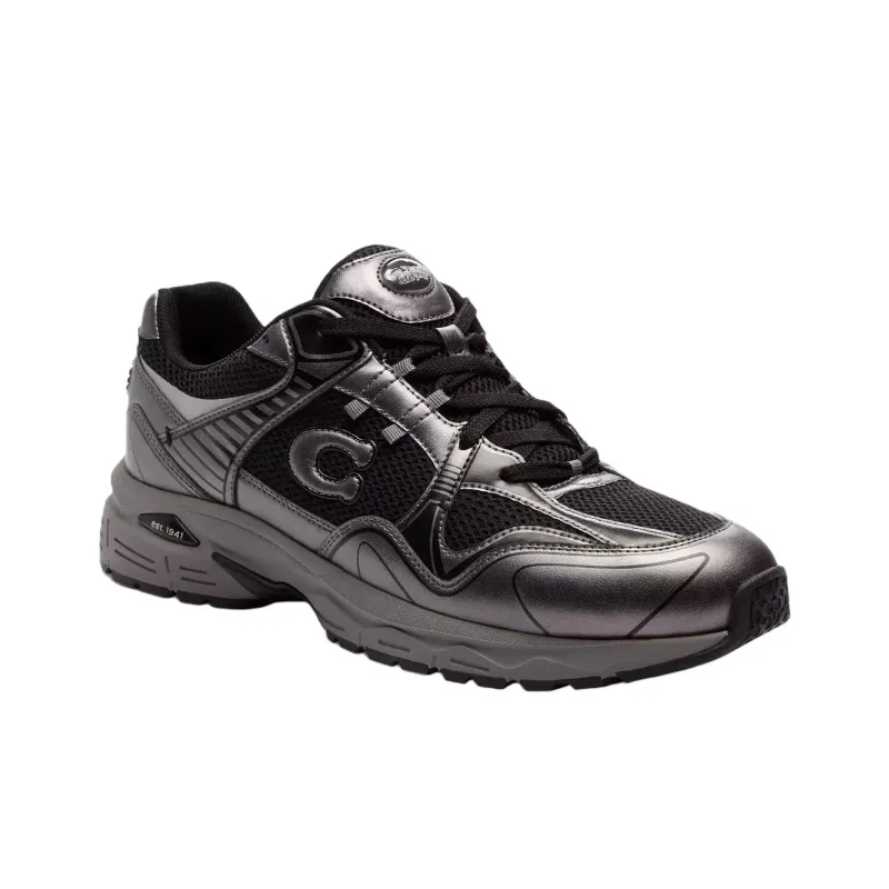 COACH C301 Low Top Casual Shoes Men's Silver Gray-2
