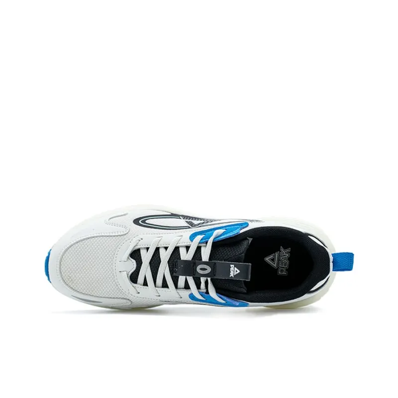PEAK Anti Slip Wear Resistant Low Top Casual Running Shoes Men's White Blue-3