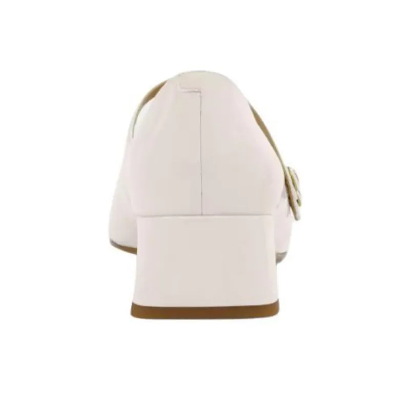 COACH Angelina Spool Heel Mary Jane Shoes 3.8cm Women's Beige-4