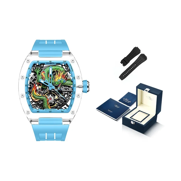 HaofaTourbillon Automatic Mechanical Movement Men's Watches Cut-Out Dial-8