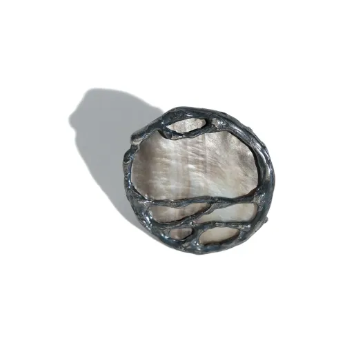 M.Wong Gothic Avant Garde 925 Sterling Silver Color Changing Mother of Pearl Open Ended Ring Unisex