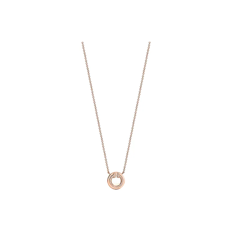 TIFFANY & CO. T 18K Rose Gold Necklaces Women's-0