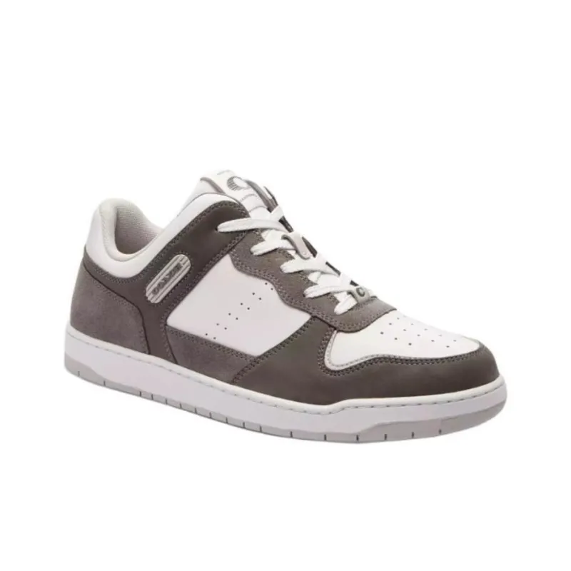 COACH C201 Low Top Skateboard Shoes Men's White Gray-2