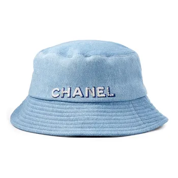 CHANEL Cotton Bucket Hats Women's Blue