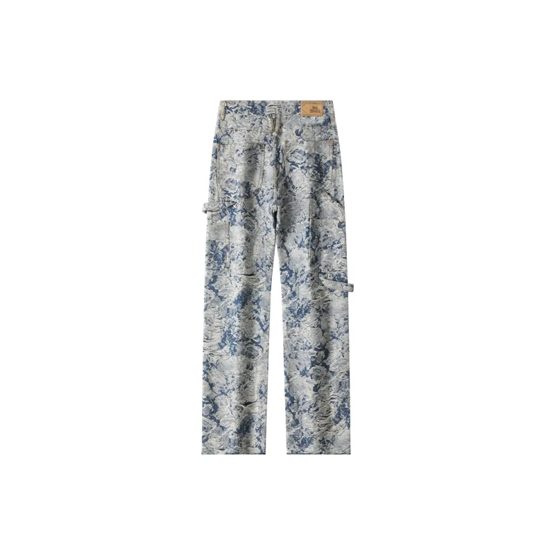 PAINT STAIN Jeans Unisex Jacquard Blue-9