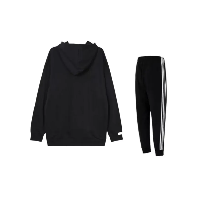 Adidas Sweat Hoodie Sweatshirt Set Unisex Black-1