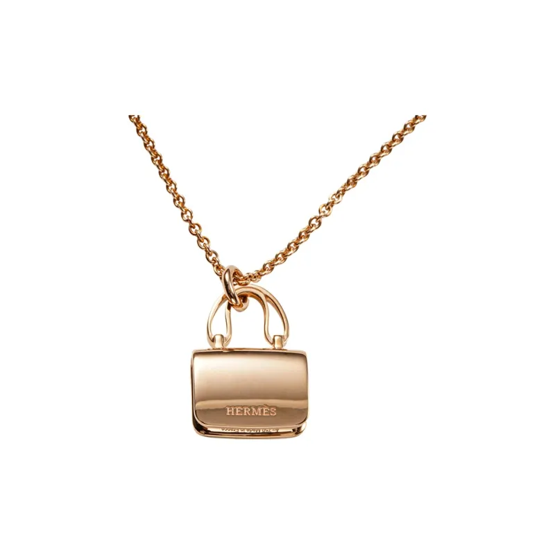 HERMES Amulette Diamond Necklaces Women's Rose Gold-1