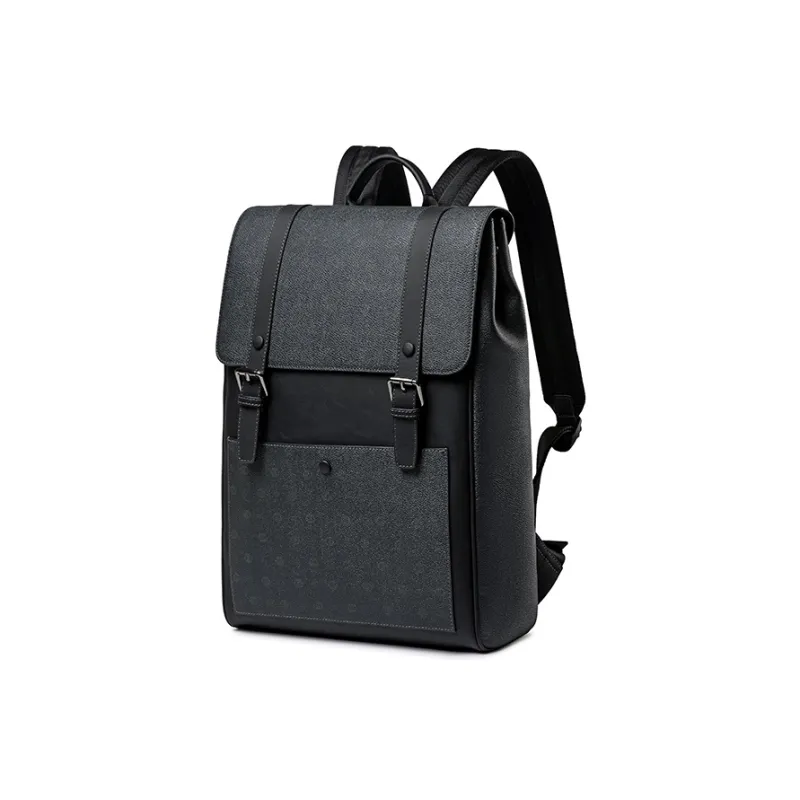 HLA Synthetic Leather With Cow Leather And Fabric Backpack Regular Men's Black-1
