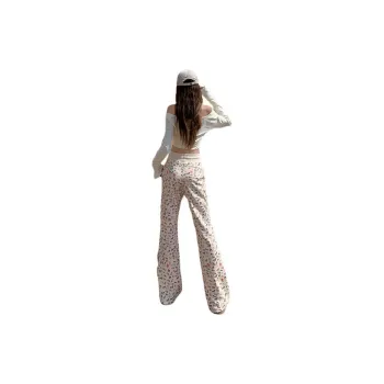 Rose Casual Pants Women's Beige Yellow