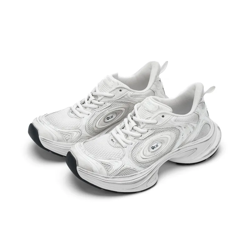Ocai Slip Resistant Water Resistant Low Top Casual Running Shoes Unisex White-1