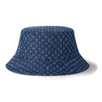 LOUIS VUITTON Cotton Bucket Hats Unisex Blue