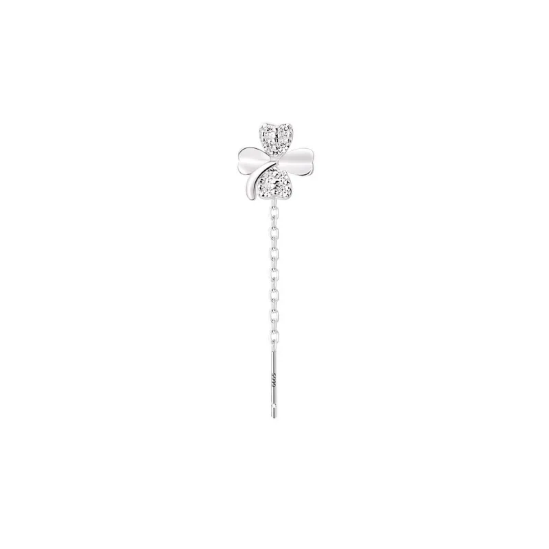 MIDNIGHT MOMENT S999 Fine Silver Zircon Drop Earrings Women's-0