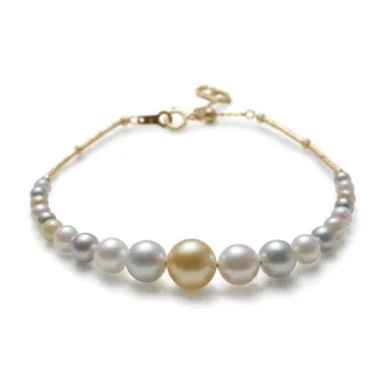 LYNN HAVEN Saltwater Pearl 18K Gold Bracelet Unisex