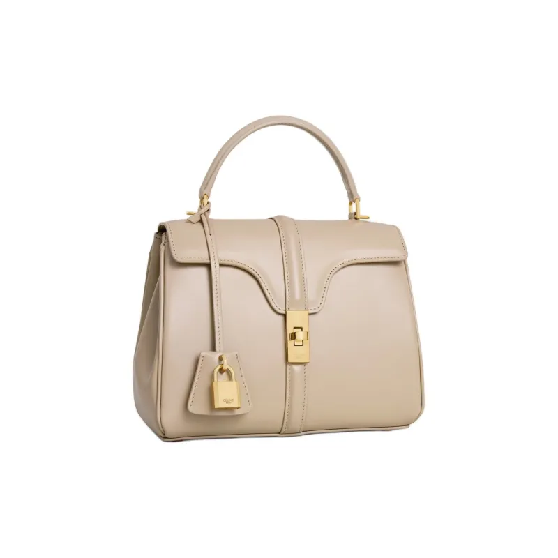 CELINE Calfskin Shoulder Bag, Crossbody Bag, Handbag Small Size Women's Light Beige-1