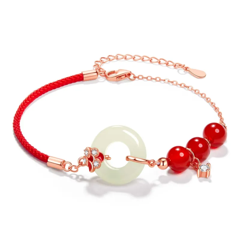 Far Mountain Joe Hetian Jade Bracelets Unisex Pale Greenish White Jade-0