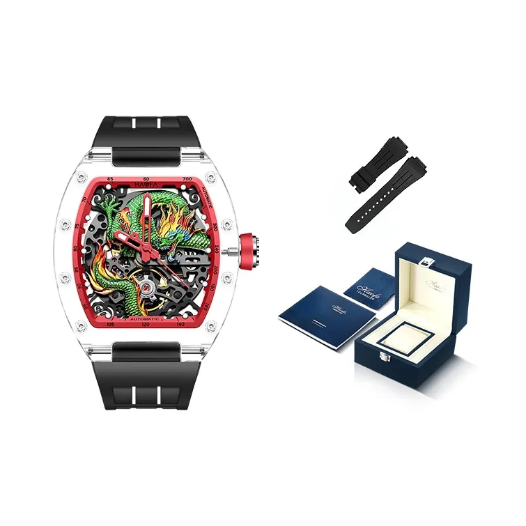 HaofaTourbillon Automatic Mechanical Movement Men's Watches Cut-Out Dial-6